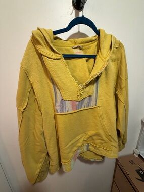 FP Movement by Free People Oversized Sunshine Yellow Hooded Pullover